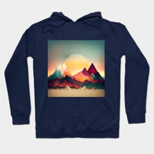 Colorful Sunset Geometric Mountains Sunrise Hoodie